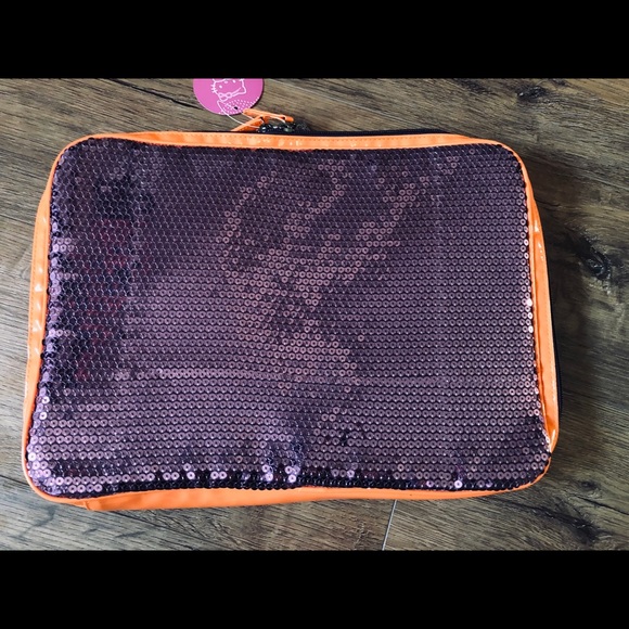 HELLO KITTY-LARGE (NWT) Purple Sequins Large iPad Sleeve - Picture 2 of 16